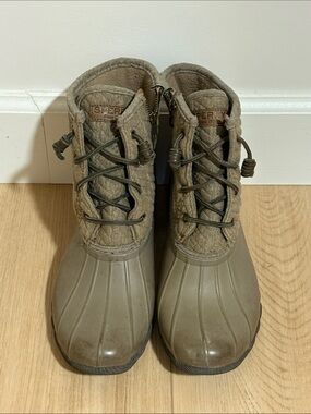 Sperry Saltwater Rope Rubber Duck Boots Size 9.5